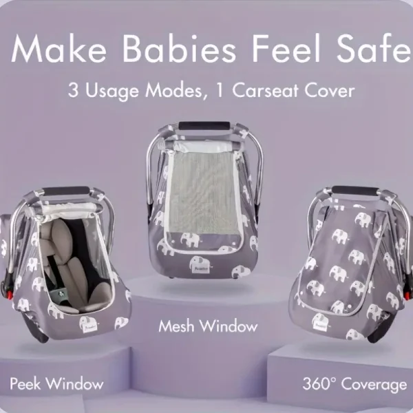Stretchy & Breathable Baby Car Seat Covers with Peekaboo Design