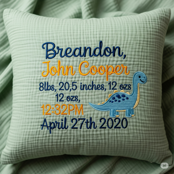 Baby Birth Announcement Pillow 19 X 19 Inch