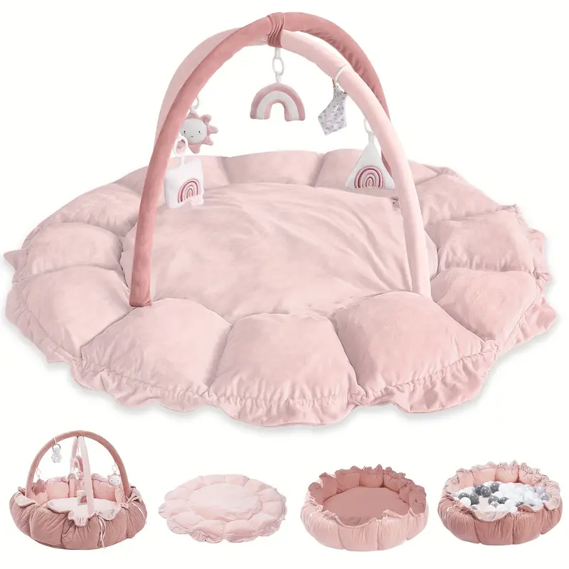 5-in-1 Thick & Plush Baby Play Gym – Multi-Functional Activity Mat with Soft Padding Safe and Comfortable for Newborns and Infants - Image 6