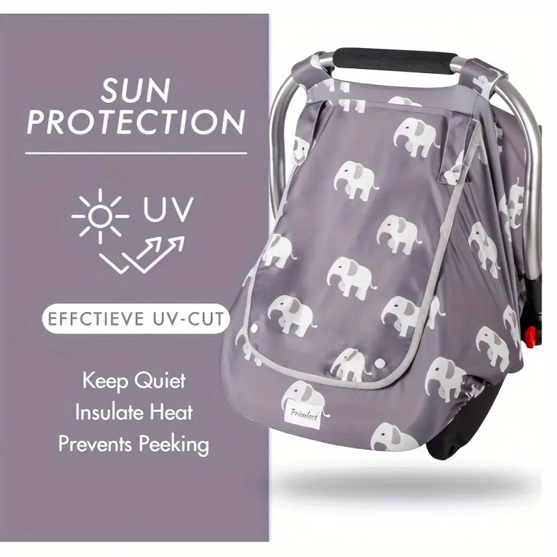 Stretchy & Breathable Baby Car Seat Covers with Peekaboo Design – Soft and Flexible Fabric for Comfortable Fit, Easy-to-Use Cover - Image 3
