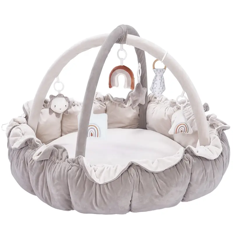 5-in-1 Thick & Plush Baby Play Gym – Multi-Functional Activity Mat with Soft Padding Safe and Comfortable for Newborns and Infants - Image 4