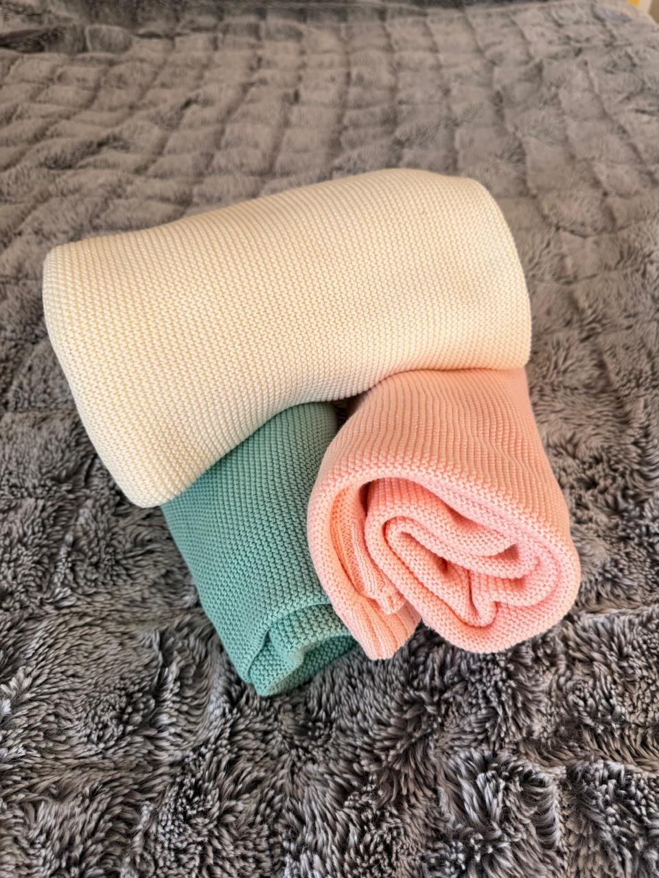 Ribbed-Knit Cotton Baby Blanket – Lightweight, Soft & Breathable Weave, Perfect for Newborns, Infants, and Nursery Comfort 100x80 Cm - Image 3