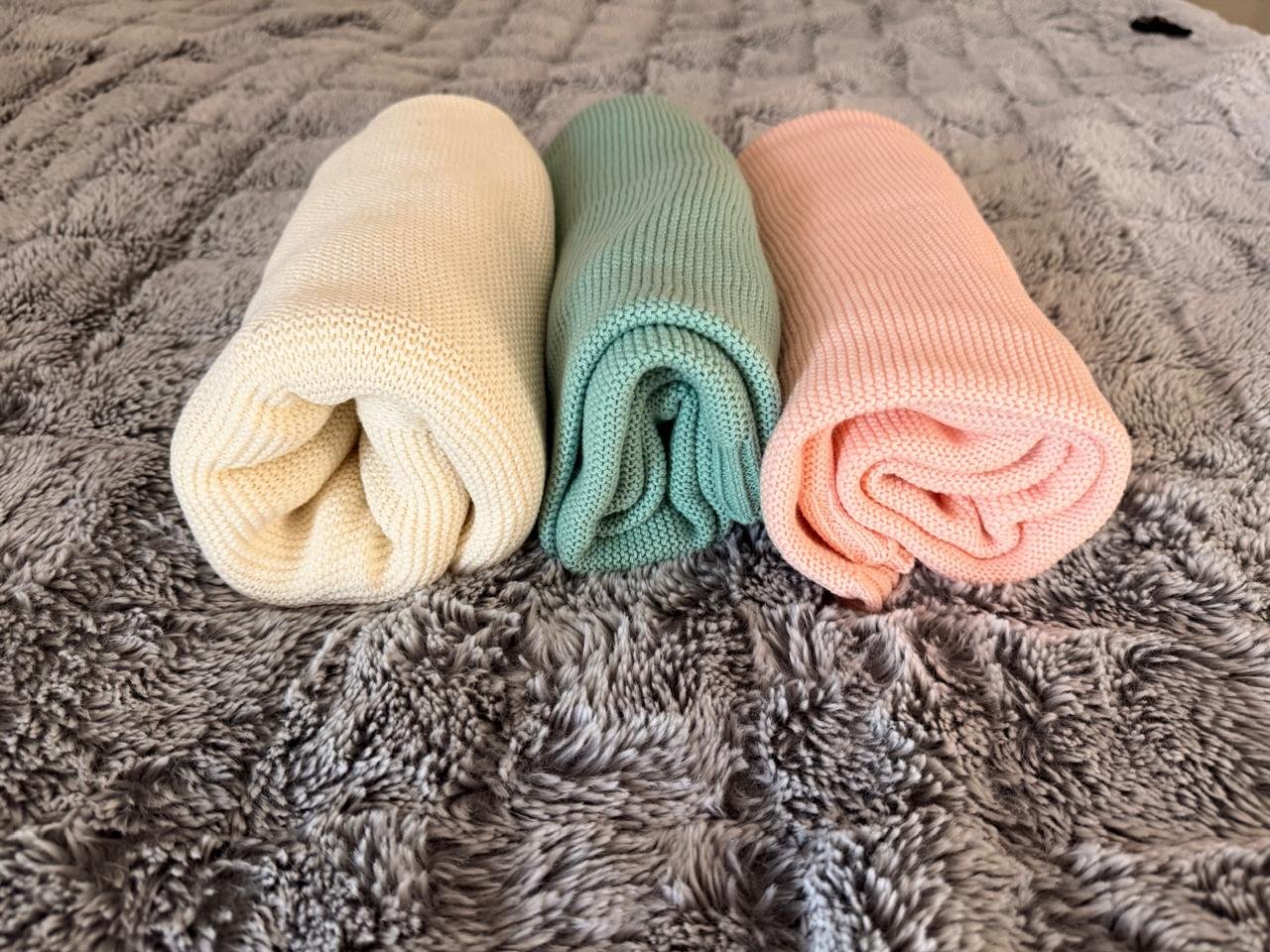 Ribbed-Knit Cotton Baby Blanket – Lightweight, Soft & Breathable Weave, Perfect for Newborns, Infants, and Nursery Comfort 100x80 Cm - Image 2