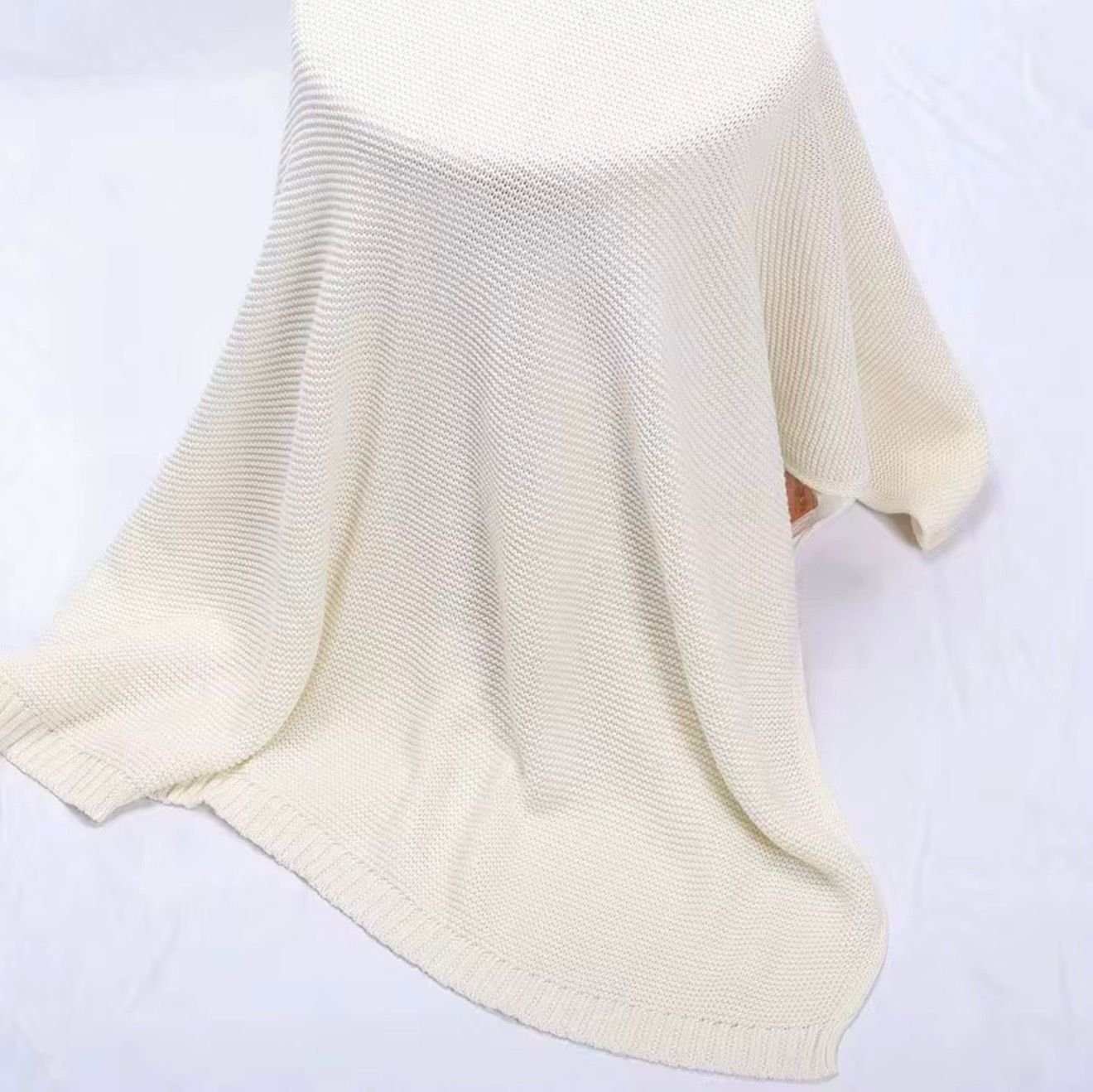 Ribbed-Knit Cotton Baby Blanket – Lightweight, Soft & Breathable Weave, Perfect for Newborns, Infants, and Nursery Comfort 100x80 Cm - Image 9