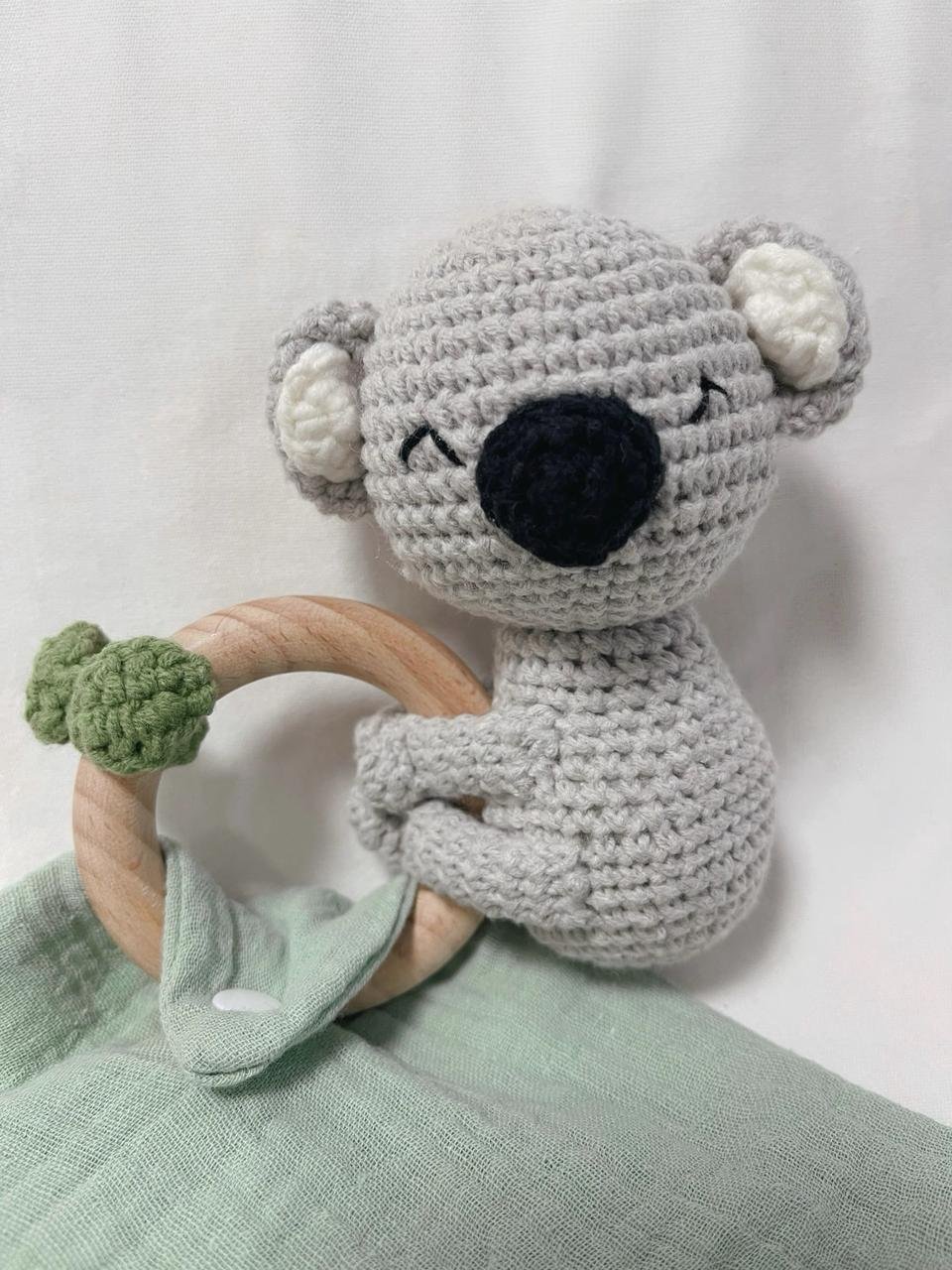 Personalized Baby Rattle With Muslin Cloth Handkerchief - Image 8