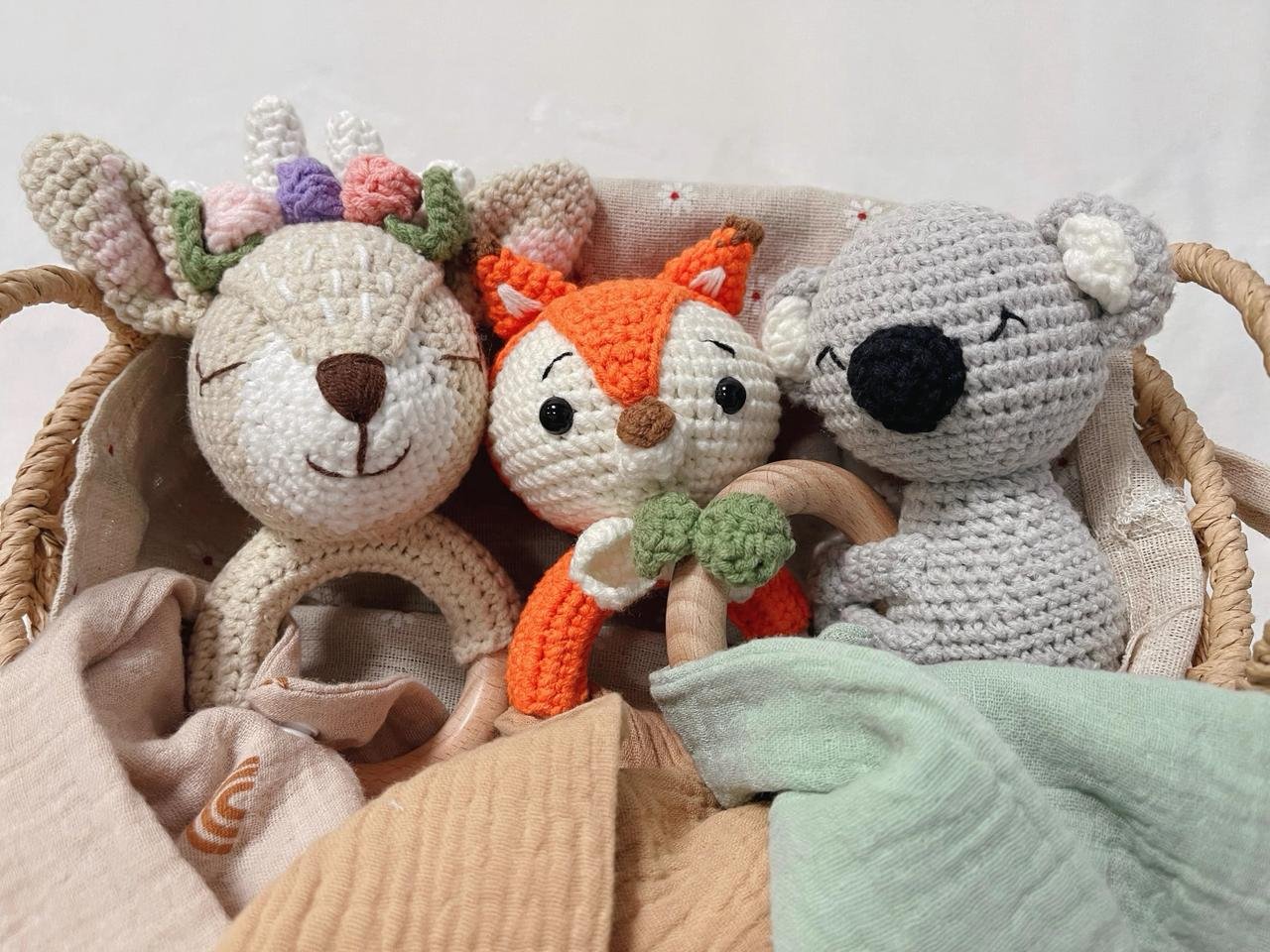 Personalized Baby Rattle With Muslin Cloth Handkerchief - Image 11