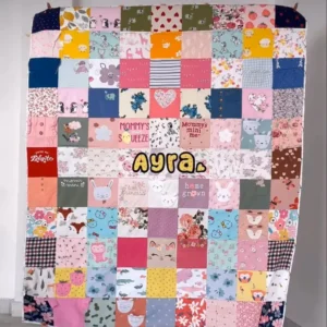 Custom Keepsake Quilt: Memory Patchwork Blanket, Handmade Heirloom