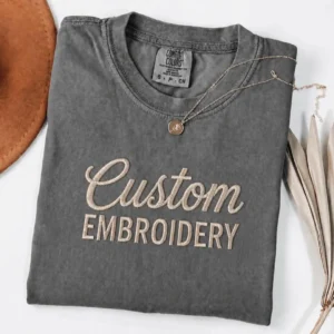 Embroidered Tee: Custom Logo - Text Shirt